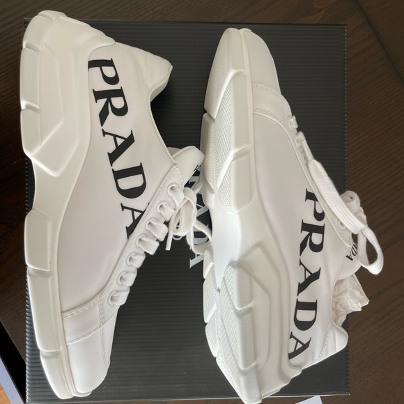 Prada Nylon Bicolor Logo Trainer Sneakers - Women size 38 - Brand NEW - Picture 7 of 13
